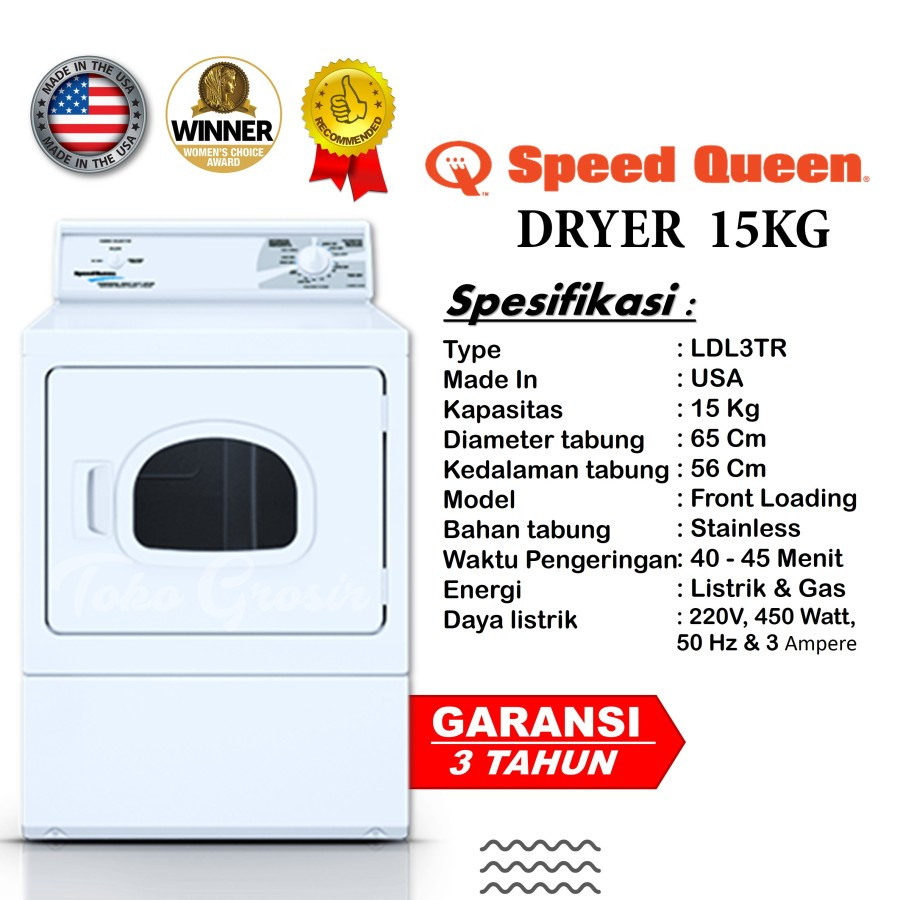 SpeedQueen Mesin Pengering / Dryer Gas 15 Kg