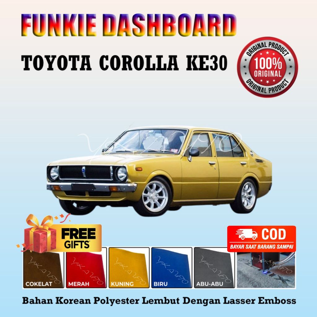 Funkie Dashboard Corolla KE30 Cover Dasboard Toyota Corolla KE30 Dasbor Dasbord