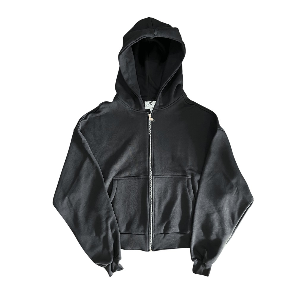 PerryFoye - Boxy Zipper Hoodie Oversized Black / Hoodie Boxy Oversized/ Hoodie Boxy / Oversized Hood