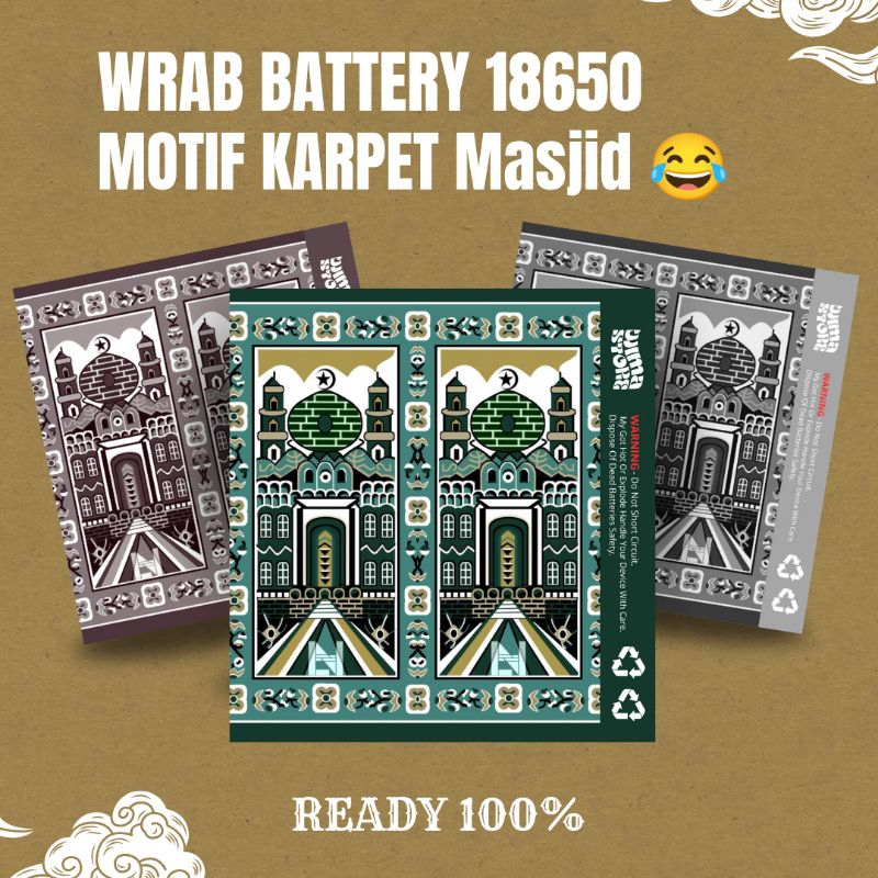 

Wrab batrai 18650 motif karpet Masjid