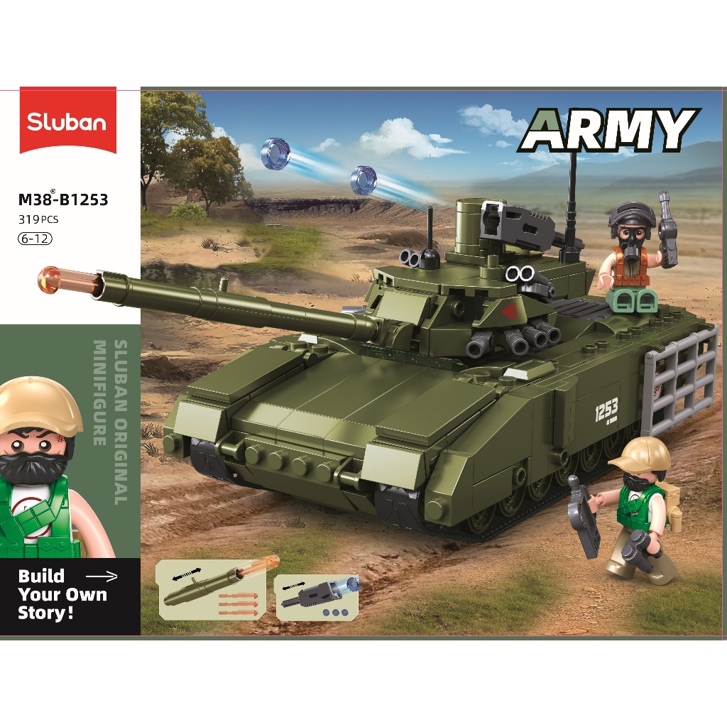 Sluban Bricks ARMY-T14S The Armata Tank M38-B1253