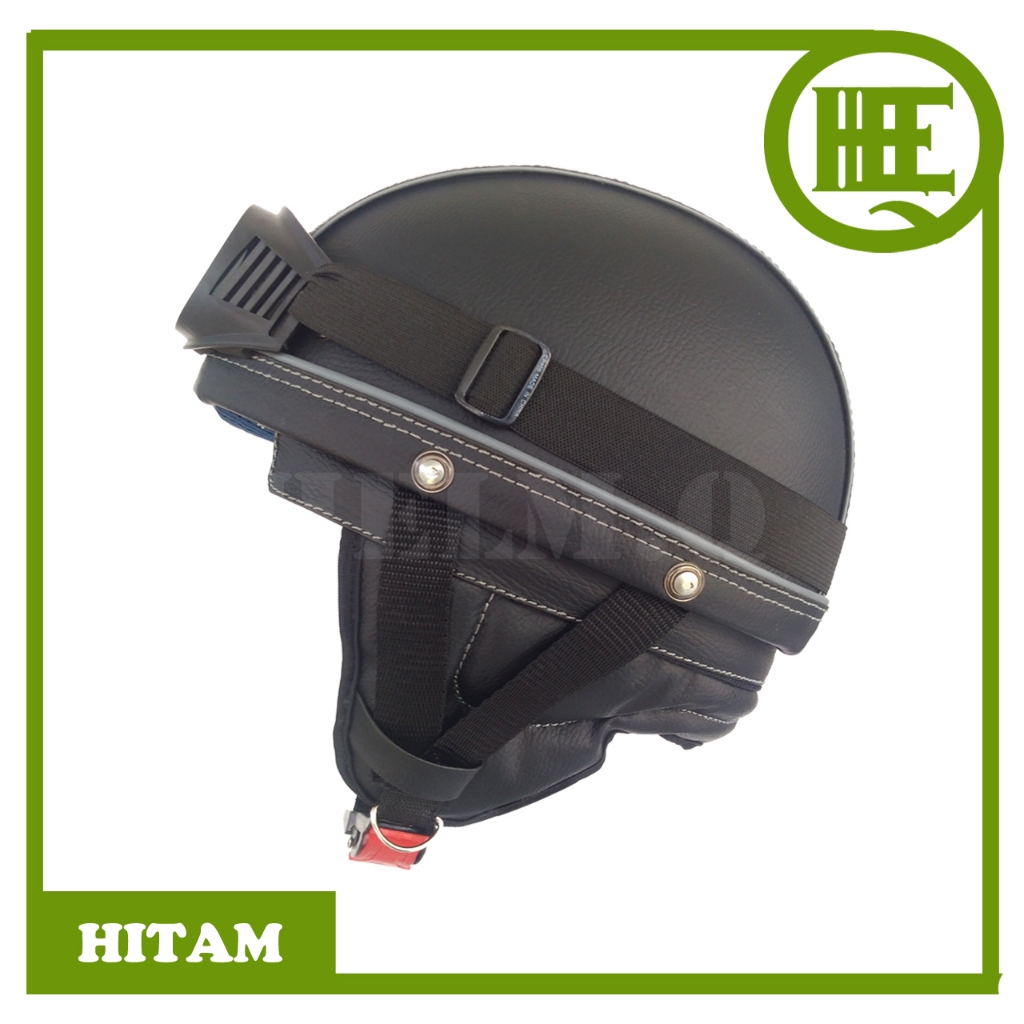 CL1 Helm Kulit Klasik Helm Dewasa Helm Motor gratis Kaca mata