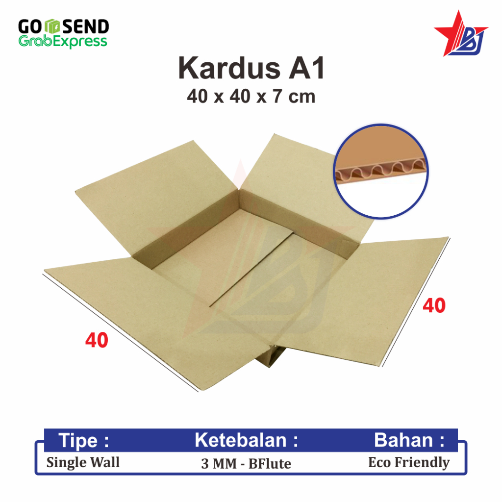 

INSTANT 40 x 40 x 7 cm Kardus Box Kotak Packing Karton Dus Polos Aksesoris Kerajinan 40x40x7