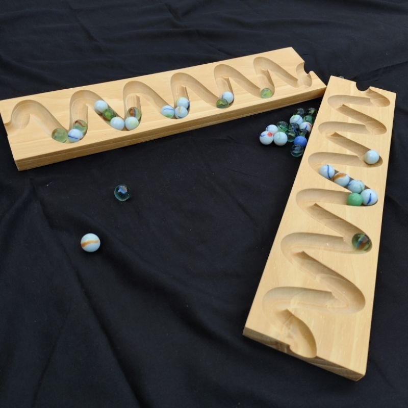 kelereng jalur track / marble run zigzag besar panjang 50cm