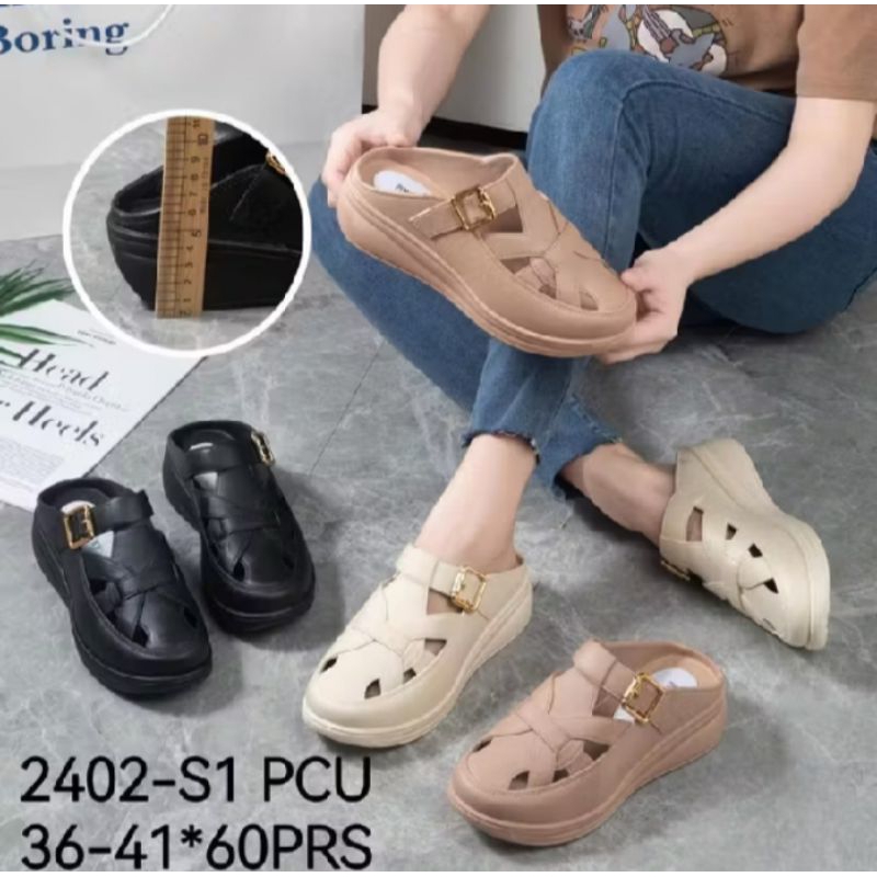 Sepatu sandal wanita karet jelly Terbaru 2402/sendal jely wanita slip on kekinian