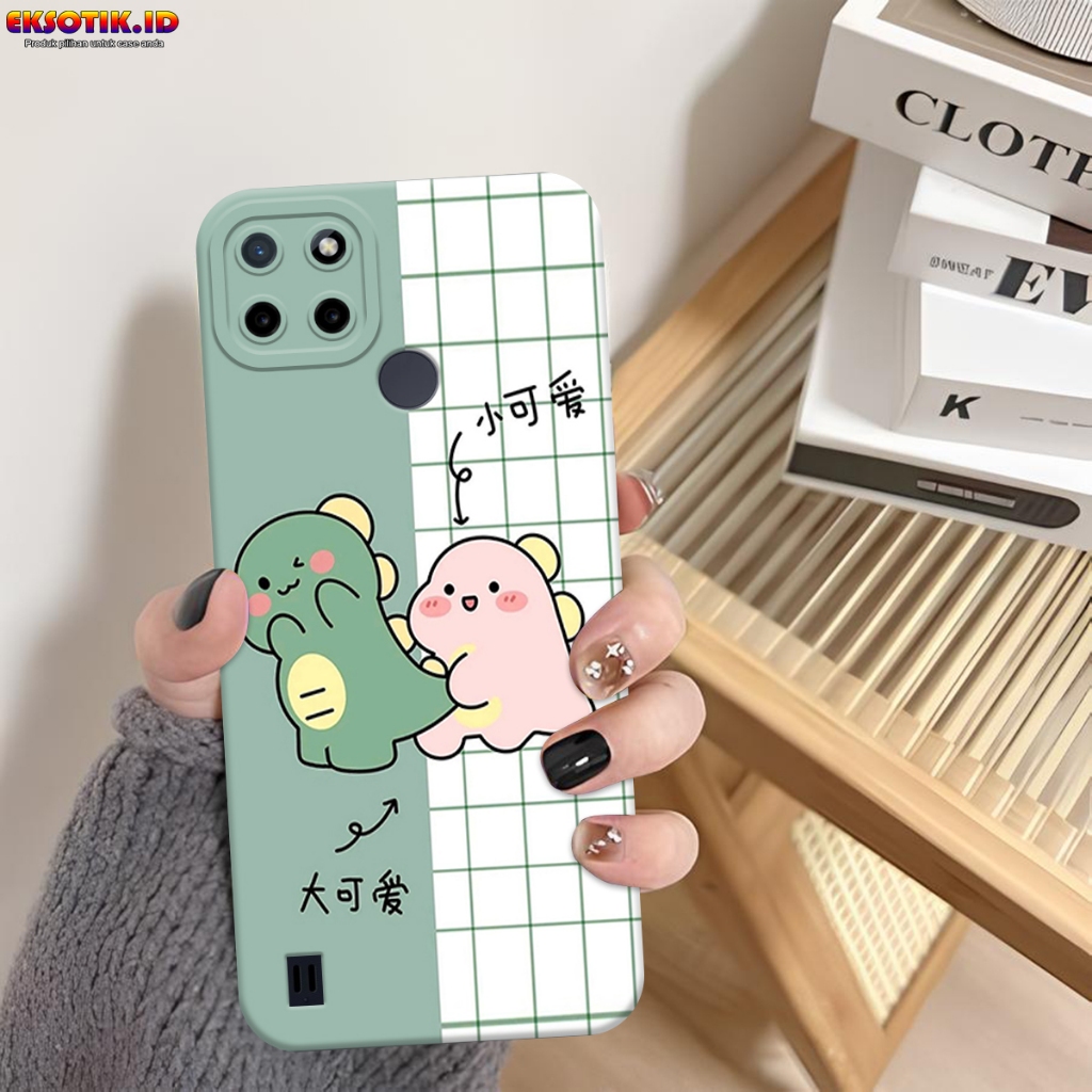 Case REALME C21Y C25Y- Eksotik.id - Casing REALME C21Y C25Y - Case CUTE DINO - Skin Handphone - Sili