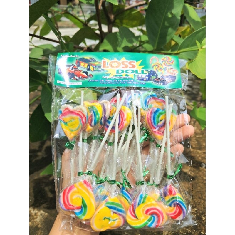 

Permen lolipop karakter Love 1pack isi 20pcs | permen enak viral isian banyak | bisa COD