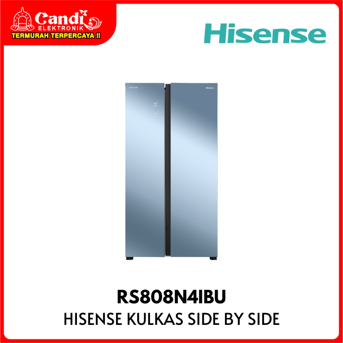 [EX-DISPLAY] HISENSE Kulkas Side by Side 2 Pintu Kapasitas 595 Liter Mirror Glass Door Inverter  RS8