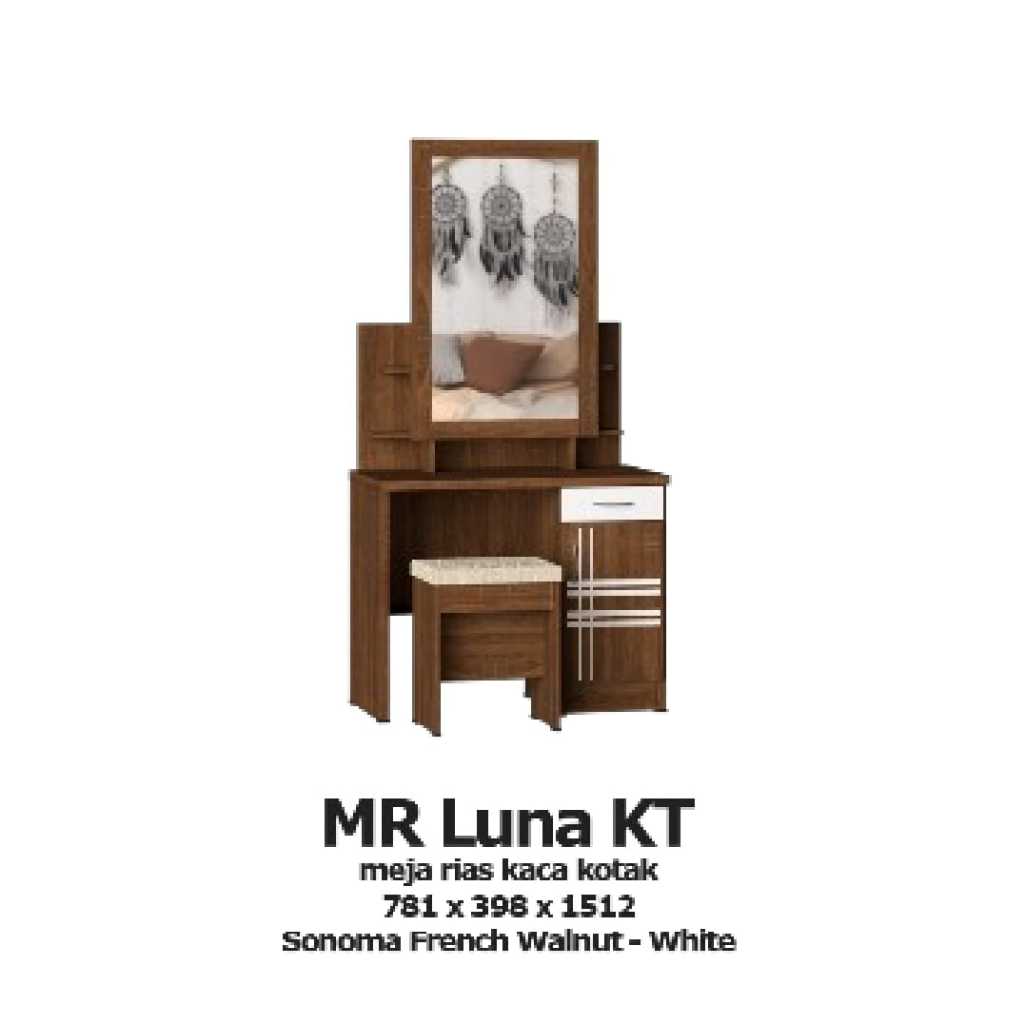 003 Meja rias kaca minimalis modern - Meja make Up Kosmetik skincare - Meja penyimpanan perlengkapan