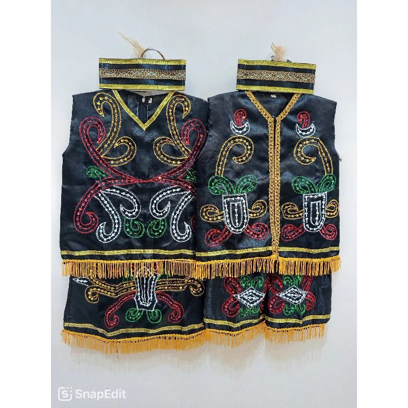 baju dayak anak TK SD laki dan perempuan / pakaian adat anak dayak cowok cewek