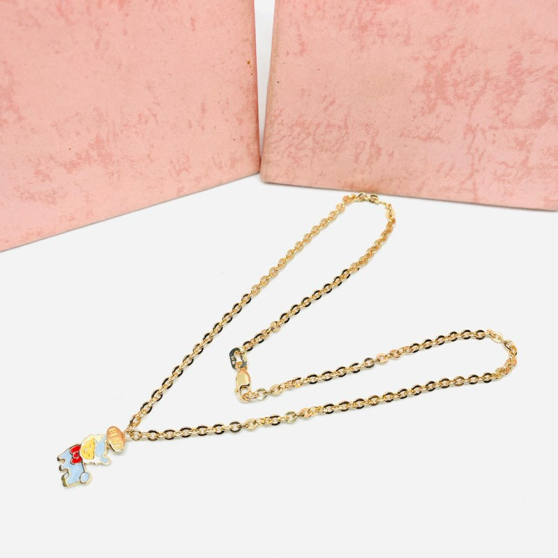 Kalung Anak Emas Asli kadar 375/8k muda kambing biru