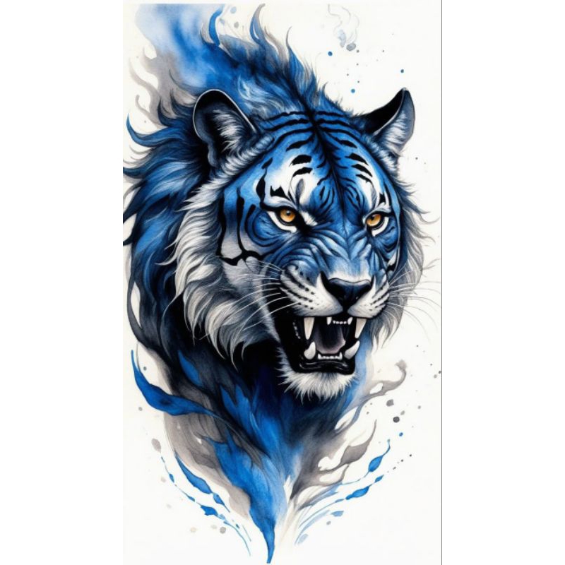 

stiker 3D macan keren, stiker print sudah cutting, size 15 x 20 cm