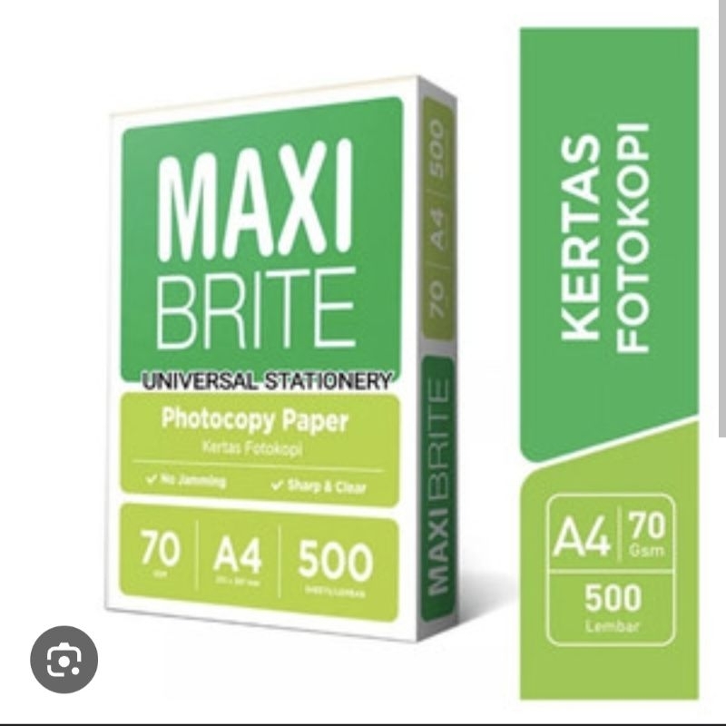 

Kertas A4 & F4 Maxi brite 70 gsm per rim (500) lbr