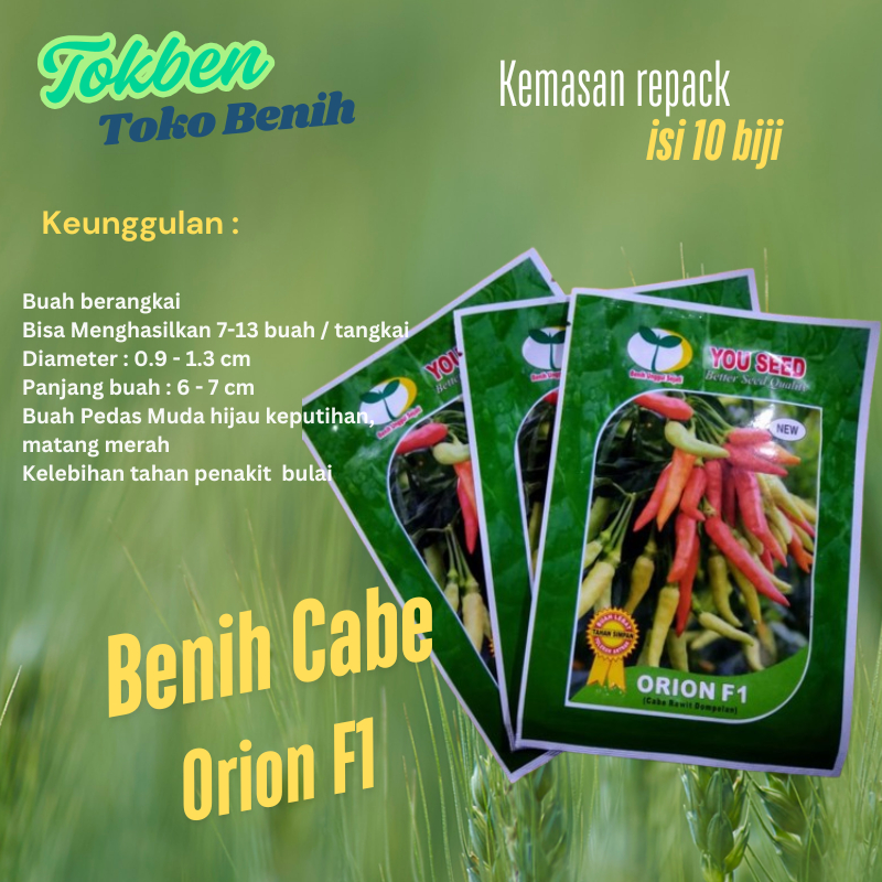 10 biji - Benih Cabe Orion F1 kemasan repack
