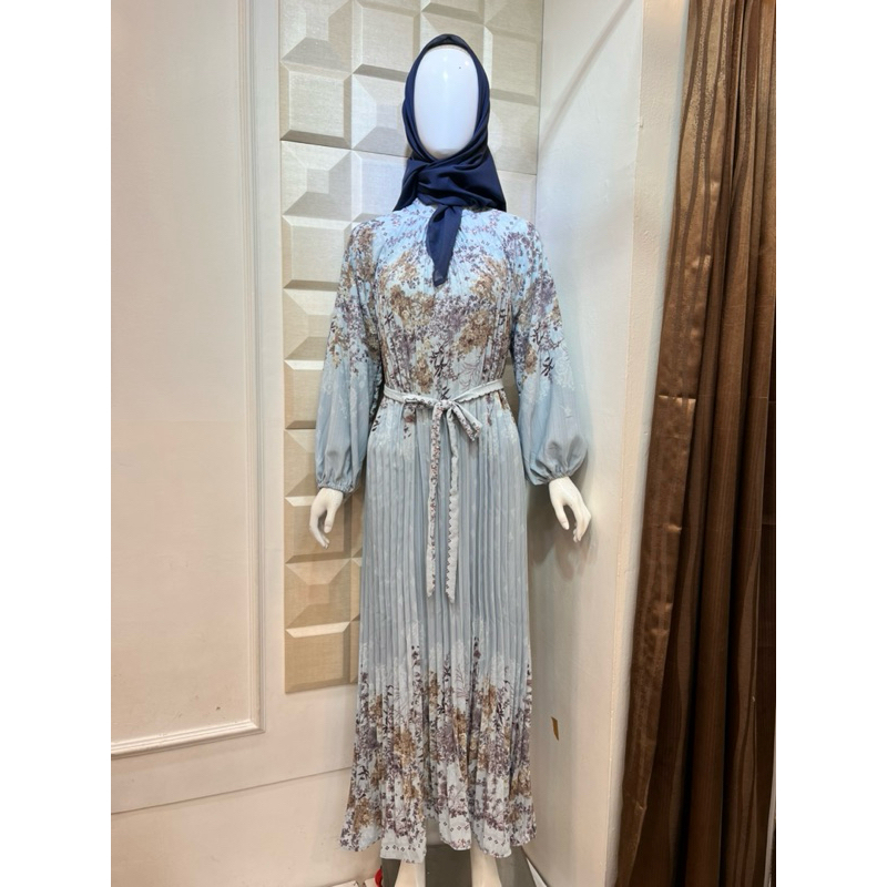 gamis plisket motif premium import