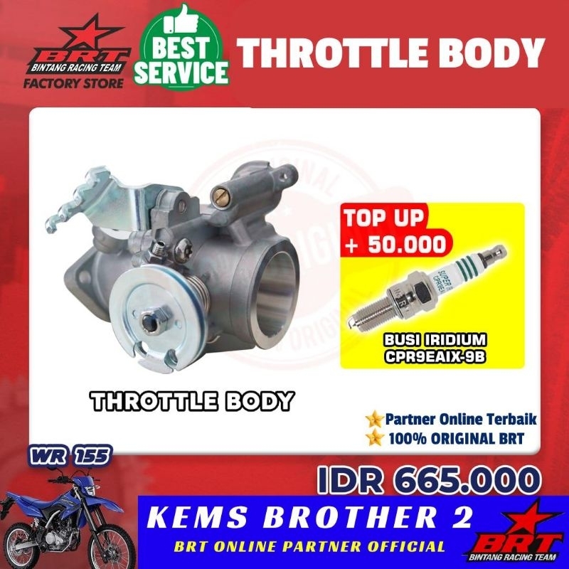 TB BRT THROTTLE BODY YAMAHA WR 155 ORIGINAL BRT ( TB throttle body, banana rubber, BUSI brt )
