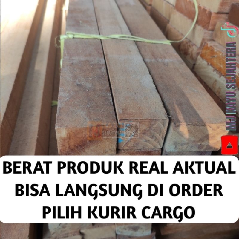 Revando45 Balok Usuk Kaso Kayu Bengkirai Super 4 X 6 X 100 Cm