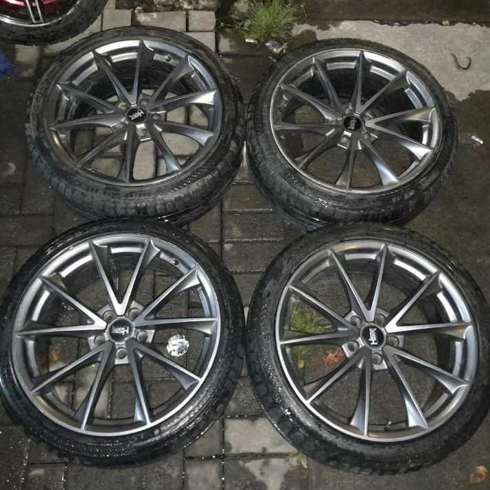 VELG MOBIL BEKAS SEKEN HSR MONTANA HSR RING 19 LEBAR 8,5 PCD 5X114 ET 42 GREY + BAN PHI 235 40 DAN 2