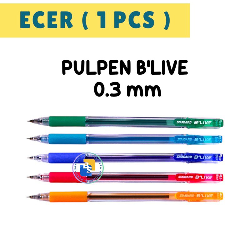 

1 Pcs - Standard Pen B'Live 0.3 Blive 0,3 Tinta Hitam Bulpen