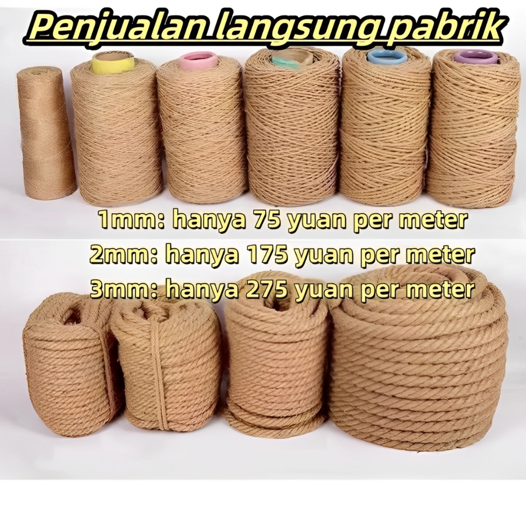 

Tali Goni 1-6mm / Tali Garukan Kucing / Tali Rami / Tali Tambang Karung Goni / Tali Serat Goni / Tali Manila / Tarik Tambang / Hemp Rope