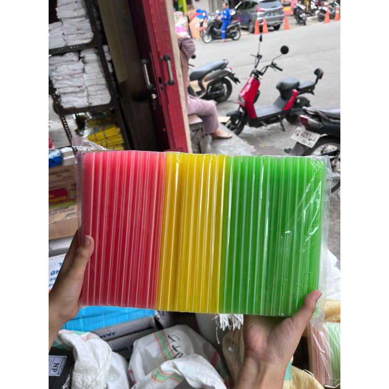 Sedotan Cendol Kiloan /Sedotan Plastik Warna Warni