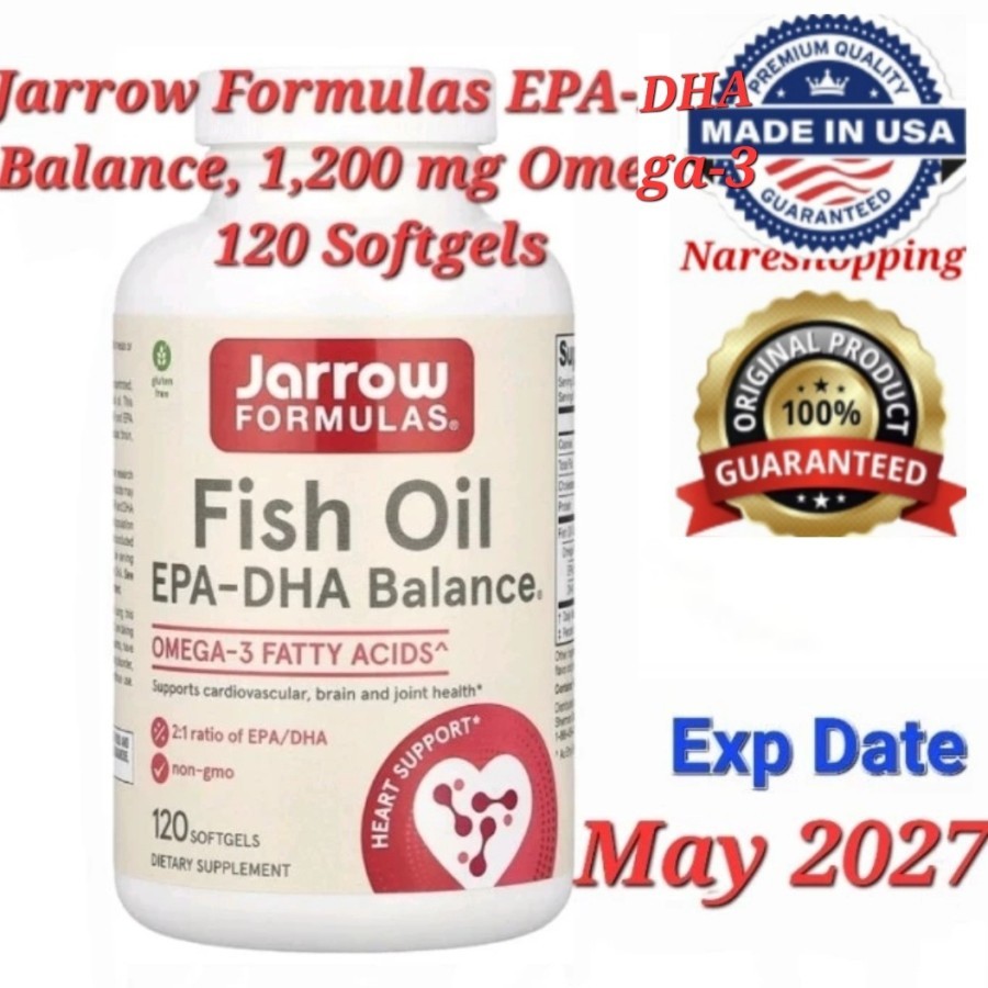 Jarrow Formulas EPA-DHA Balance, 1,200 mg Omega-3 120 Softgels