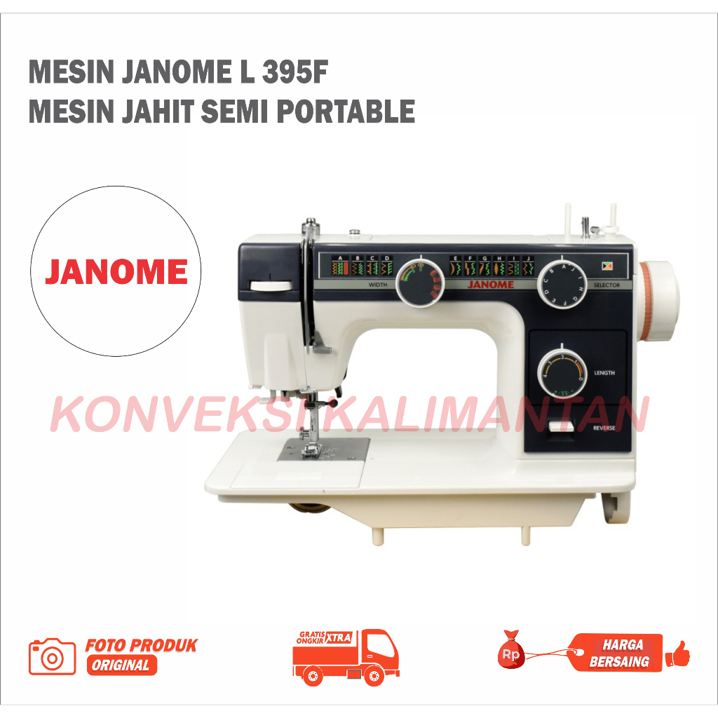 MESIN JAHIT SEMI PORTABLE JANOME L-395F