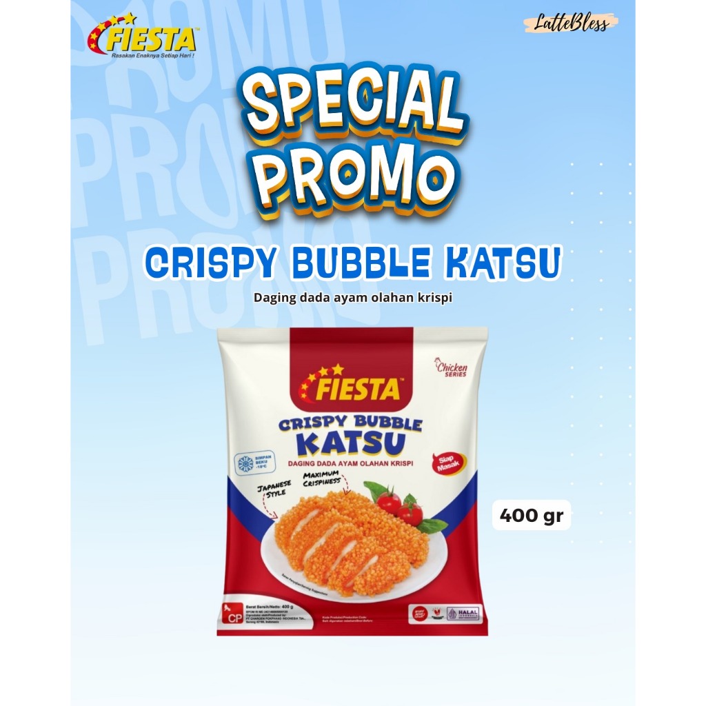 

FIESTA CRISPY BUBBLE CHICKEN KATSU 400GR DAGING DADA AYAM OLAHAN KRISPI ALA JEPANG HALAL