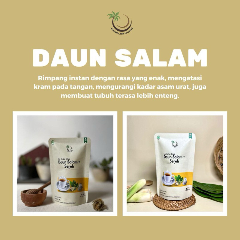 

Simanis Daun Salam & Sereh / RAMUAN HERBAL INSTAN / RESEP JSR