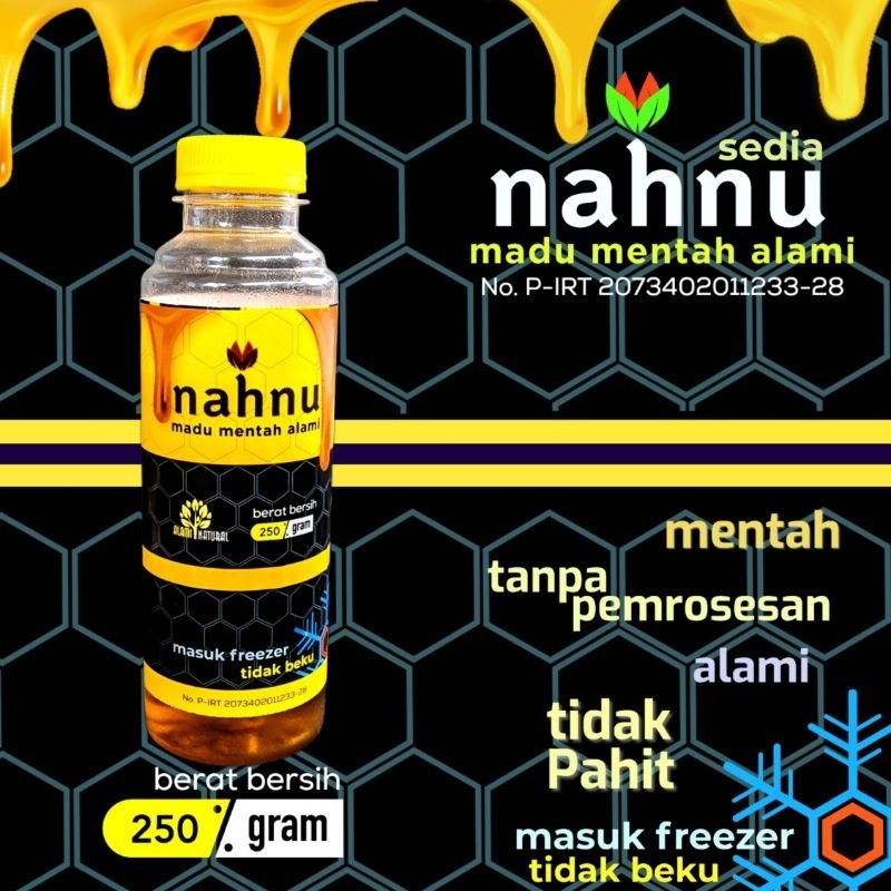 

Madu nahnu madu mentah alamii, masuk freezer tidak beku, tidak pahit 250g