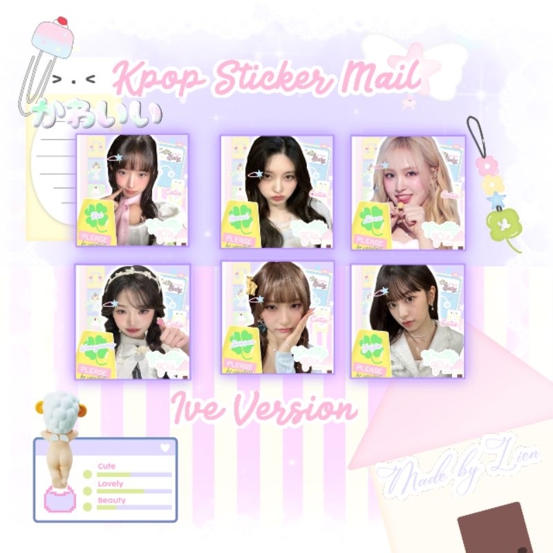 

⨾ִ໋ Sticker mail k-pop 50pcs | girlgroup & boygroup jumino core ☘️
