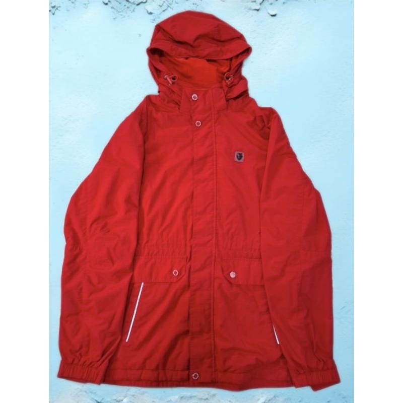 jaket outdoor parka black yak red big logo