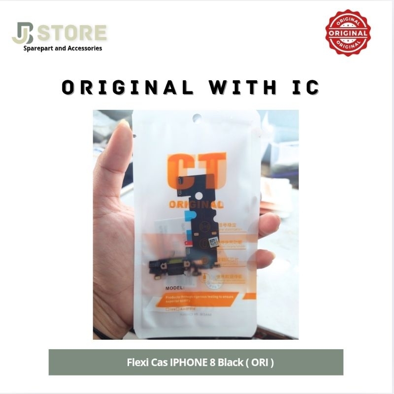 Fleksibel Charger Papan Cas IPHONE 8 BLACK (ORI) Original With IC