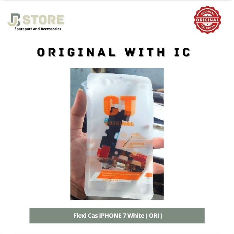 Fleksibel Charger Papan Cas IPHONE 7 WHITE ( ORI ) Original With IC