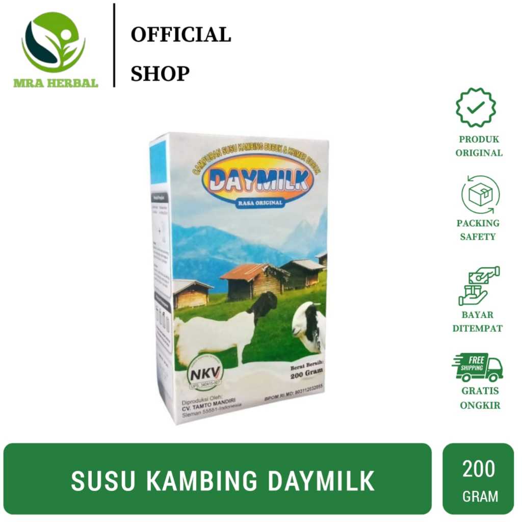

Susu Kambing Daymilk | Susu Daymilk Kambing Bubuk & Krimer Bubuk Rasa Original Day Milk 200gr