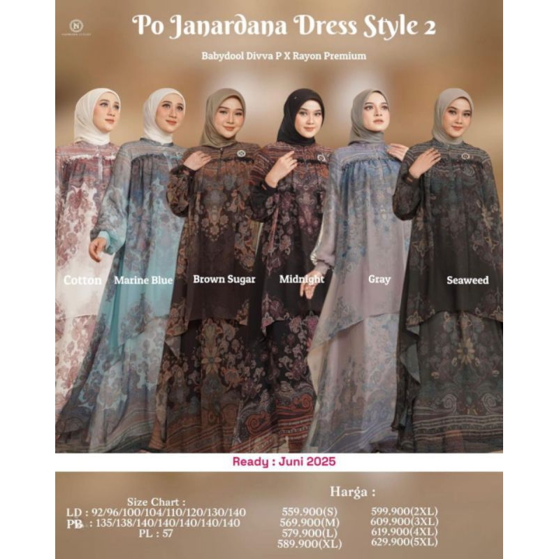 JANARDANA DRESS STYLE 2 Gamis Famset Couple Terbaru by Nadheera Luxury
