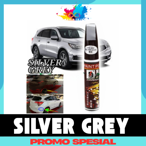 Silver Grey Metalik Metallic Spidol Cat Warna Body Mobil Motor Penghilang Gores Noda Lecet Baret