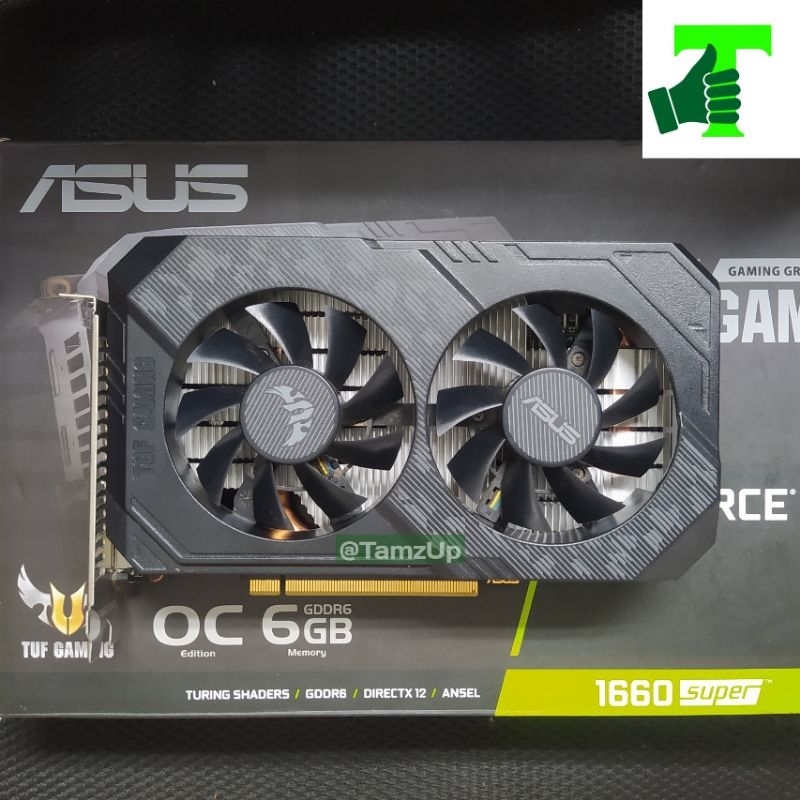 ASUS TUF GTX 1660 SUPER FULLSET SEGEL SECOND BERFUNGSI NORMAL PERFORMA DIATAS GTX1660/RTX3050/RX6500