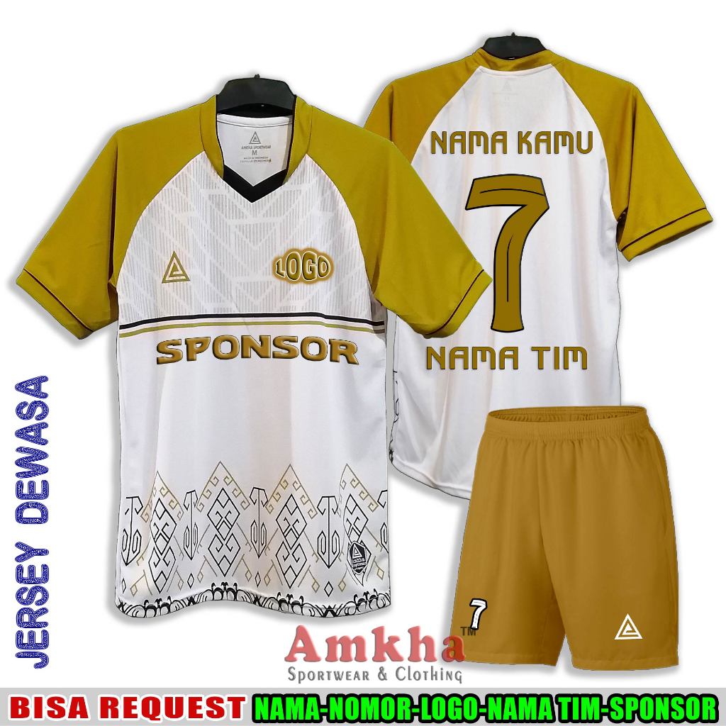 JERSEY KAOS BAJU BOLA FUTSAL Bisa Sablon Nama Nomor Logo Sendiri Jersey Papua Amkha Company