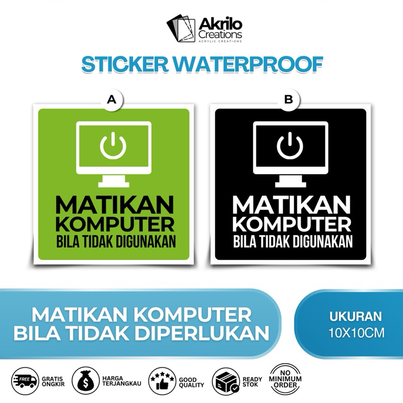 

STIKER MATIKAN KOMPUTER BILA TIDAK DIGUNAKAN | STIKER PETUNJUK MATIKAN KOMPUTER BILA TIDAK DIGUNAKAN | STIKER VINYL TAHAN AIR