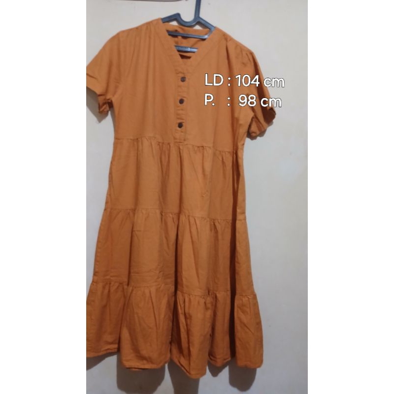 Prelove Keiko Dress Ruffle Kuning