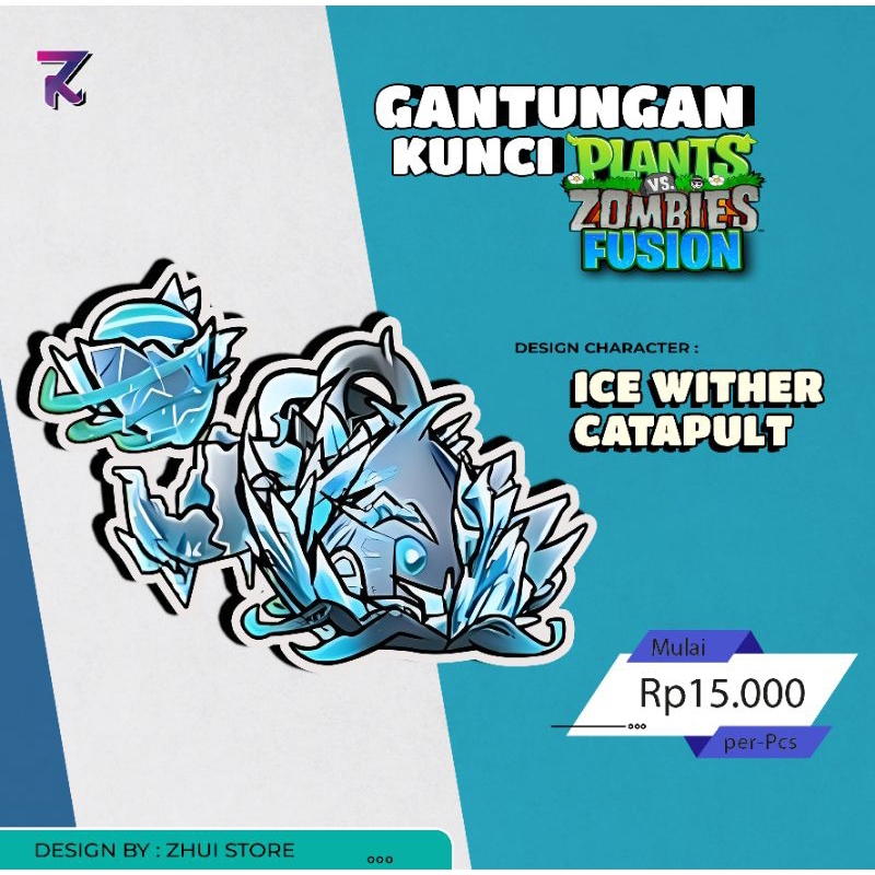 Gantungan Kunci Plant's vs Zombies Fusion Akrilik | Gantungan Kunci PvZ Fusion 2 sisi