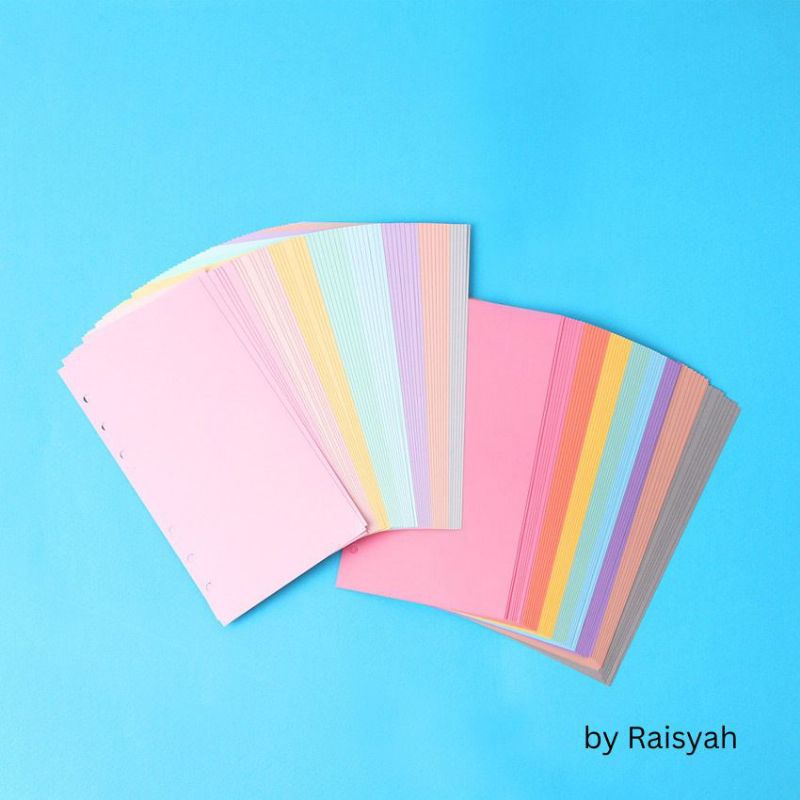 

[BLANK] KERTAS BINDER A6 6 LUBANG - WARNA SOFT PASTEL - LOOSE LEAF A6 6 RINGS