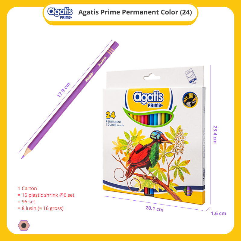 

Pensil Warna Permanen 24 Warna Prime Agatis