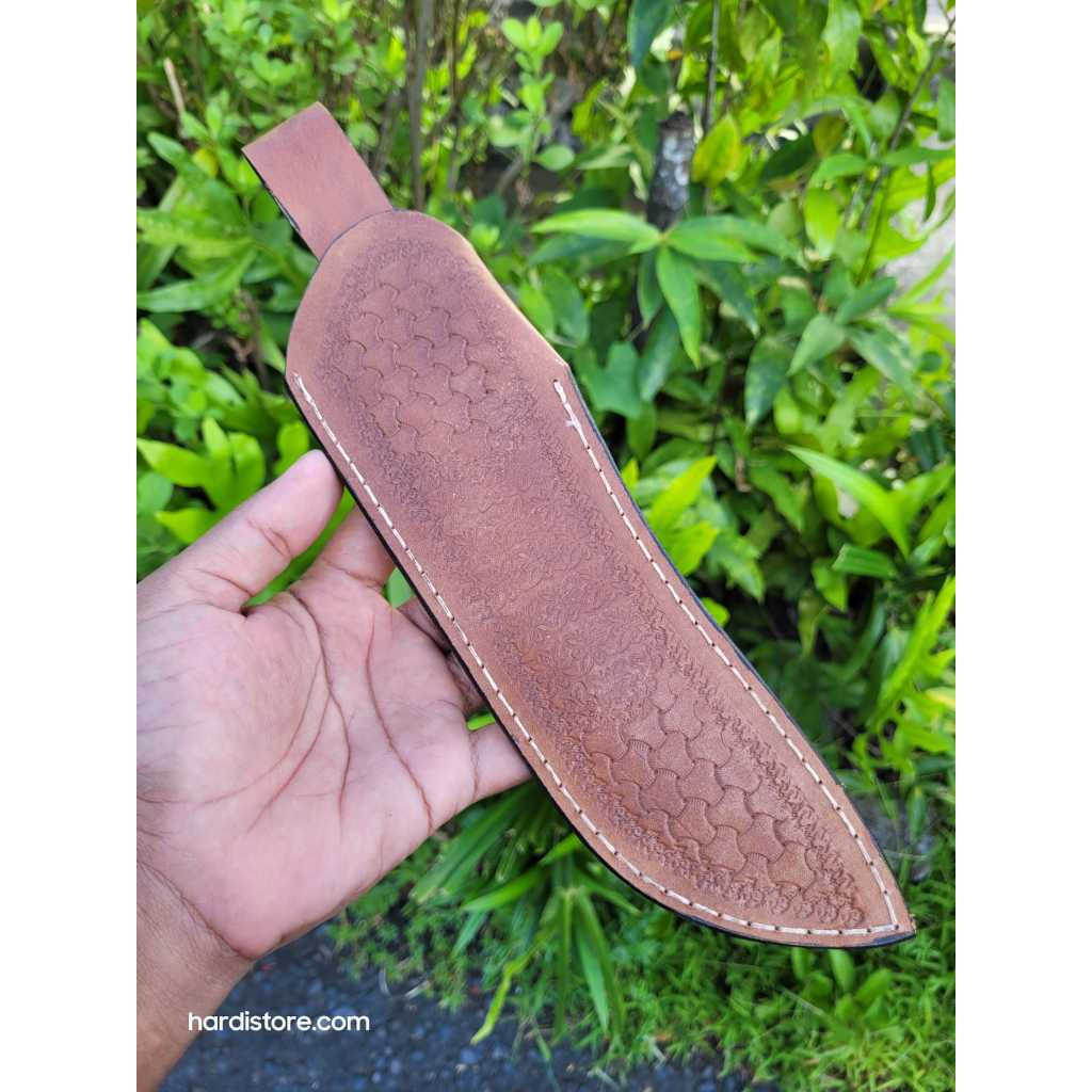 Sarung Pisau Boning & Skinning 15 cm Universal Bahan Asli Kulit Warna Coklat