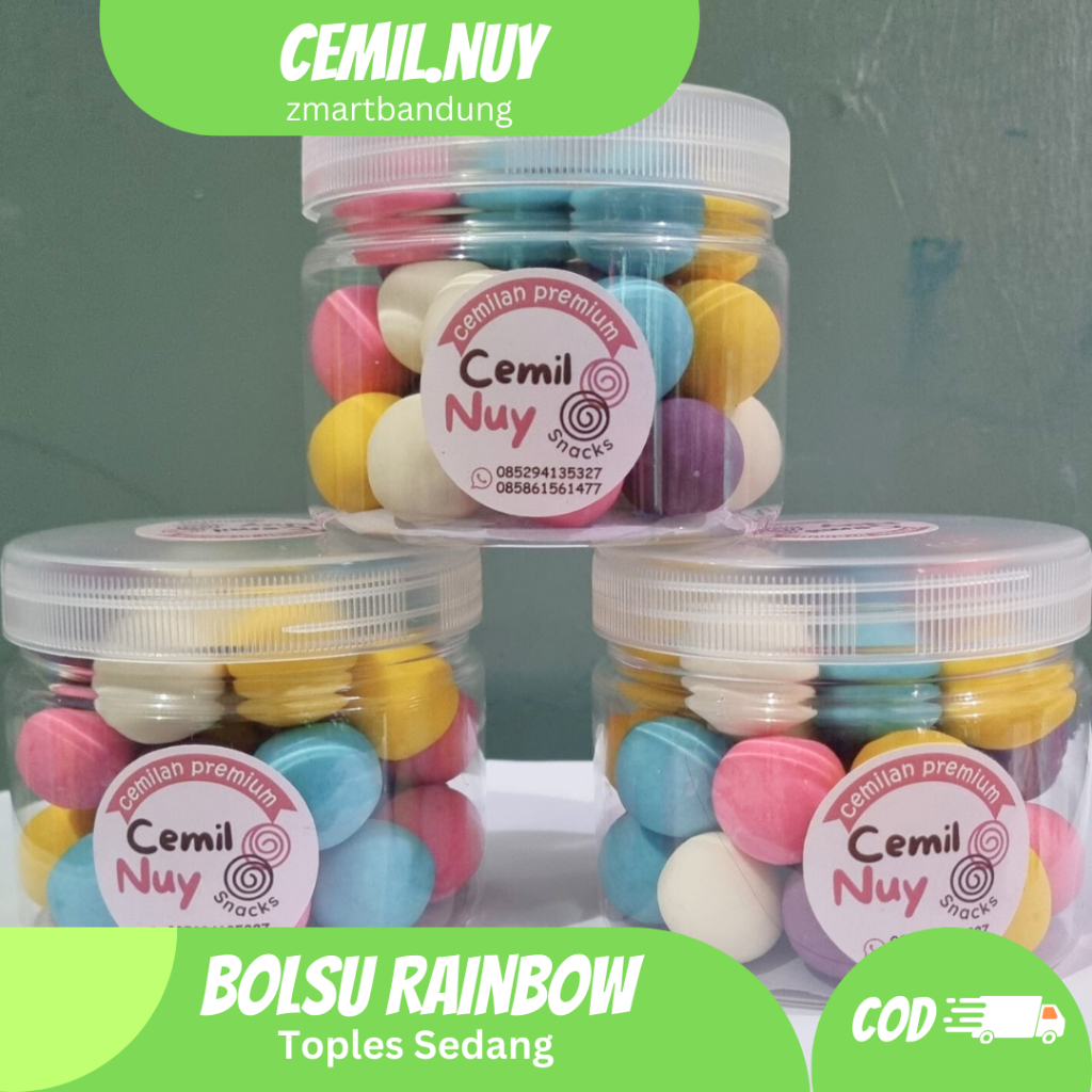 

ZMARTBANDUNG Bola Bola Susu Warna Warni Bolsu Rainbow Original Toples Sedang