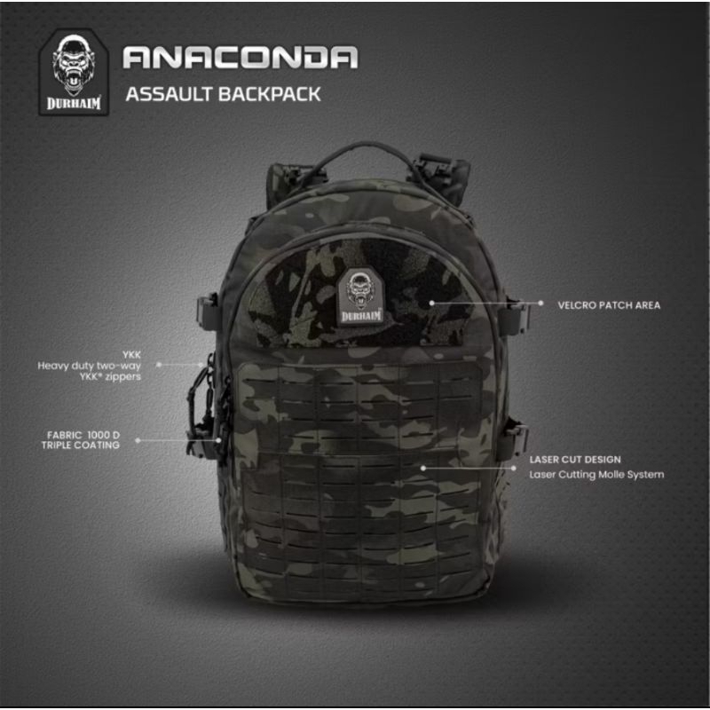 Backpack Durhaim Anaconda Multicam Black