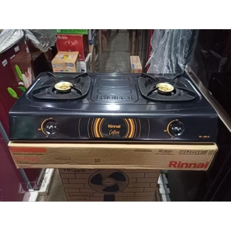 Kompor Rinnai 522C Ceflon 2 tungku / KOMPOR GAS RINNAI 2 TUNGKU