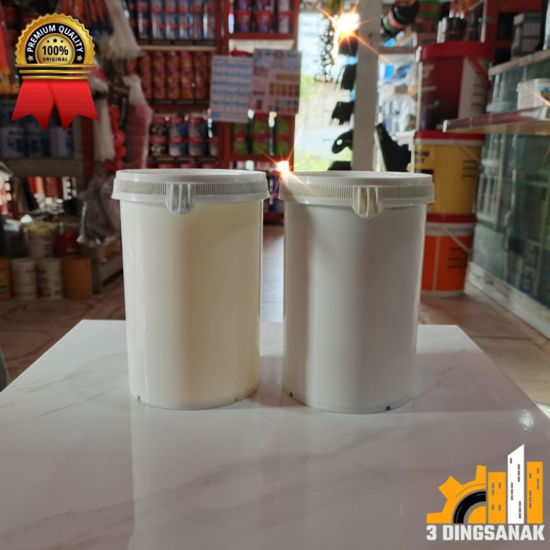 KALENG KOSONG/WADAH KOSONG PLASTIK BEKAS CAT 1 LITER (SUDAH DI BERSIHKAN)