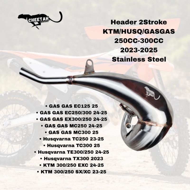 Cheetah Header/Perut knalpot Stainless KTM/Husq/GasGas 2024 2025 muluss tanpa ketokan